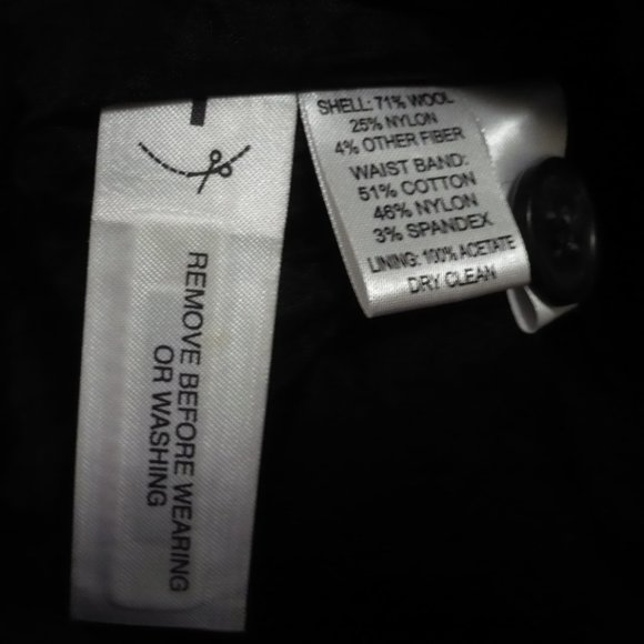 Vintage LOFT Thick Wool Blend Black Banded Waist Skirt 29W - Picture 10 of 12